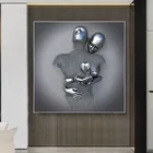 Романтическая возлюбленная металлическая статуя Искусство Холст Картина абстрактная культура плакат и искусство для гостиной домашний декор