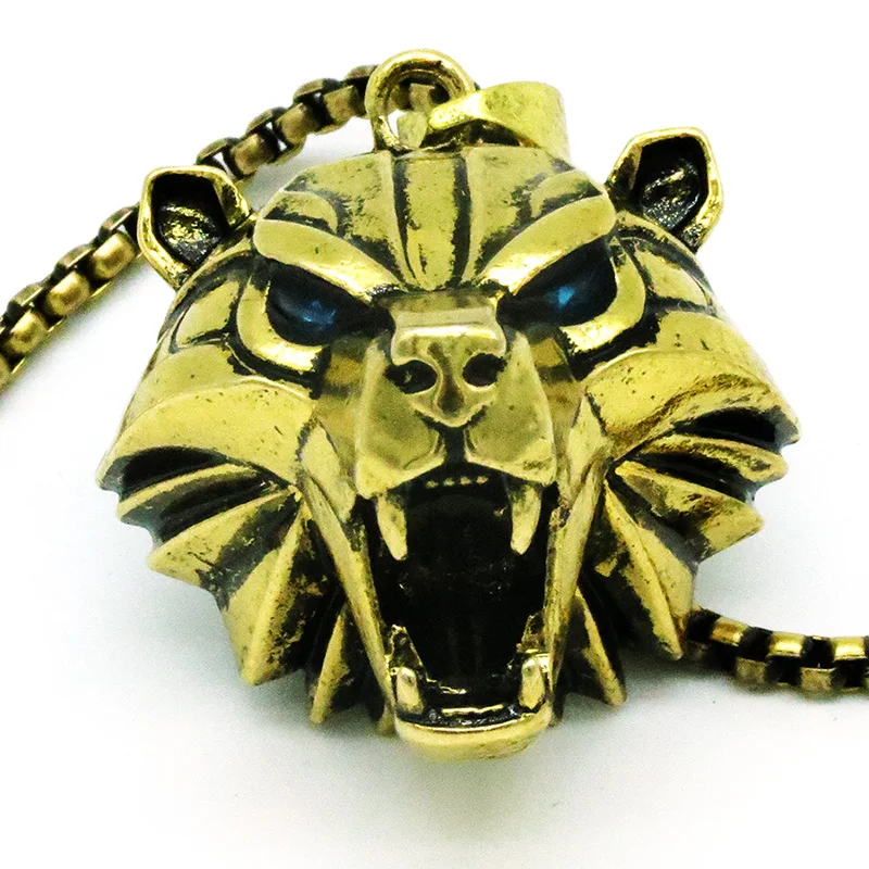 gold bear Ожерелье с подвеской viper волшебник школа серебряный цвет светло-зеленый горный хрусталь 40*25 мм животное дикая голова змеи ожерелье с медальоном - Окраска металла: gold bear