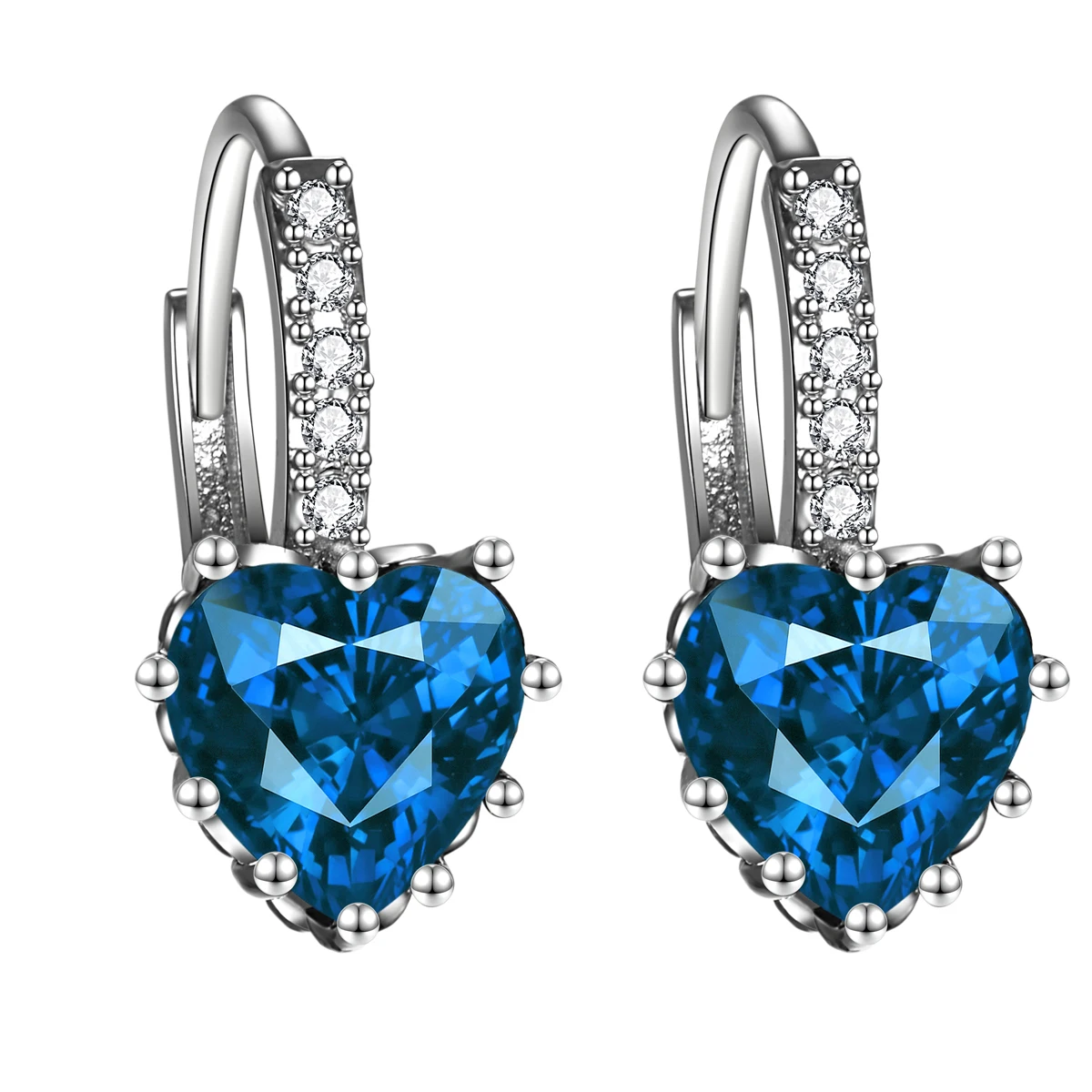 

LOVANS Women Heart Shape Hoop Earrings Cubic Zirconia CZ Hypoallergenic Earring Jewelry For Party WG0063