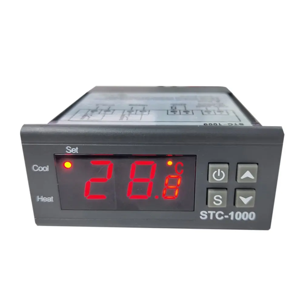 STC-1000 220 В цифровой холодильник светодиодный дисплей термостат температурный