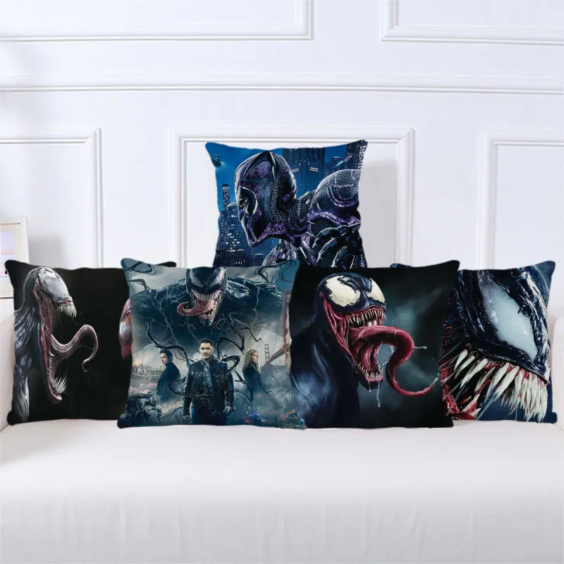 Marvel Warm Spiderman Pillowcases Printing Sofa Pillow Case Flannel Cushion Cover Venom Indoor Home Cars Decorations Party Gifts |