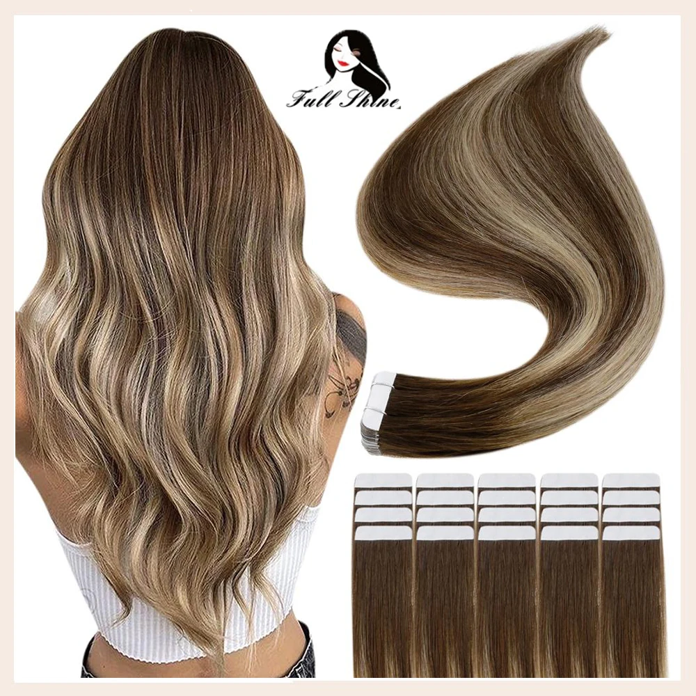 Лента для наращивания волос полностью сияющая 50 г 20 шт. клей на 100% натуральных