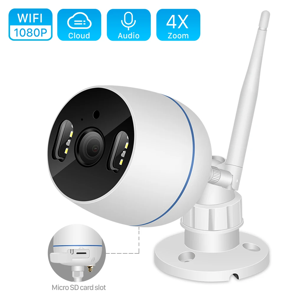 Камера ночного видения 1080P Cloud Wi Fi беспроводная цилиндрическая камера с цифровым