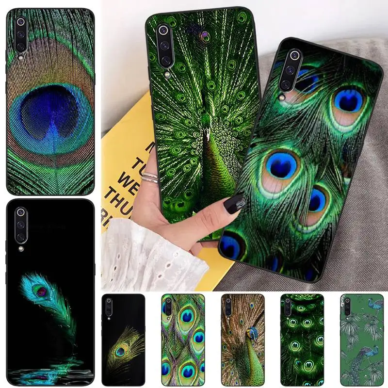 Высококачественный чехол для телефона bylove Green с павлиньими перьями Xiaomi mi 6 6plus a2 8