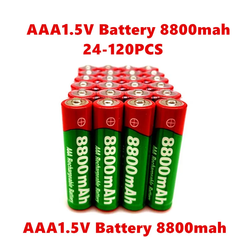 24 120PCS1.5V AAA перезаряжаемый аккумулятор 8800 мАч 1 5 V Новый Щелочная аккумуляторная