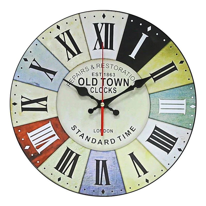 30cm Home Creative Decoration Wooden Retro Wall Hanging Clocks Living Room Decor Quartz Clock Drop Shipping | Дом и сад