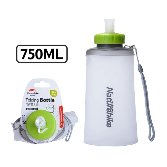 Naturehike 500 мл 750 мл Спортивная Складная мягкая фляжка мешок для воды бутылка для воды чашка чайник гидратация пакет мочевого пузыря сумка для воды - Цвет: 750ml White