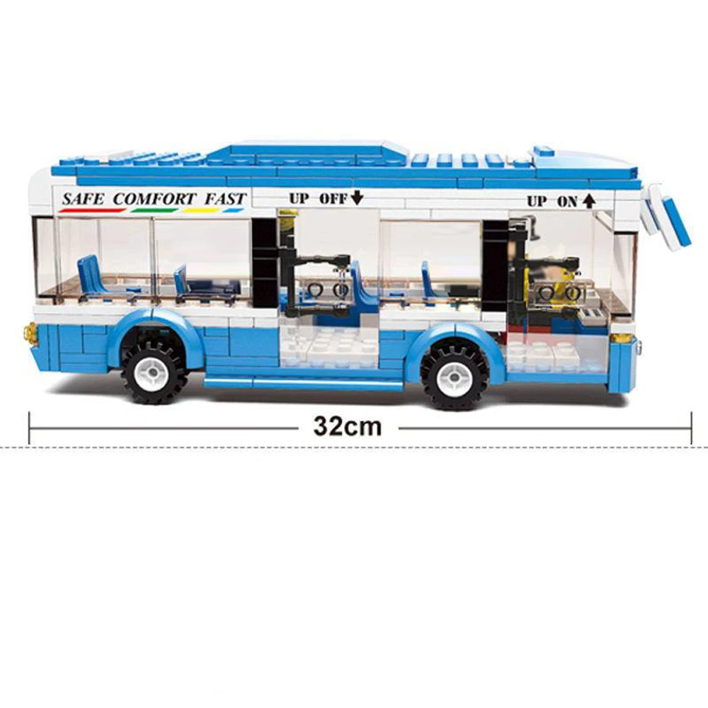 Sluban городской автобус Единая Панель строительный блок 3 фигурки Куклы Сделай Сам