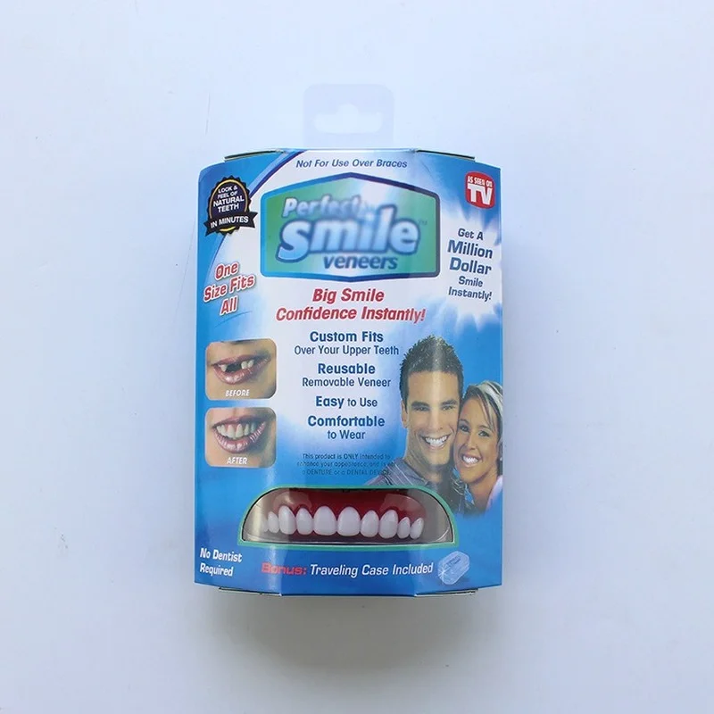 

Smile Silicone Artificial Teeth Braces Upper/Lower Cosmetic Whitening Strips Fake Braces for Men and Women Oral Care Beauty
