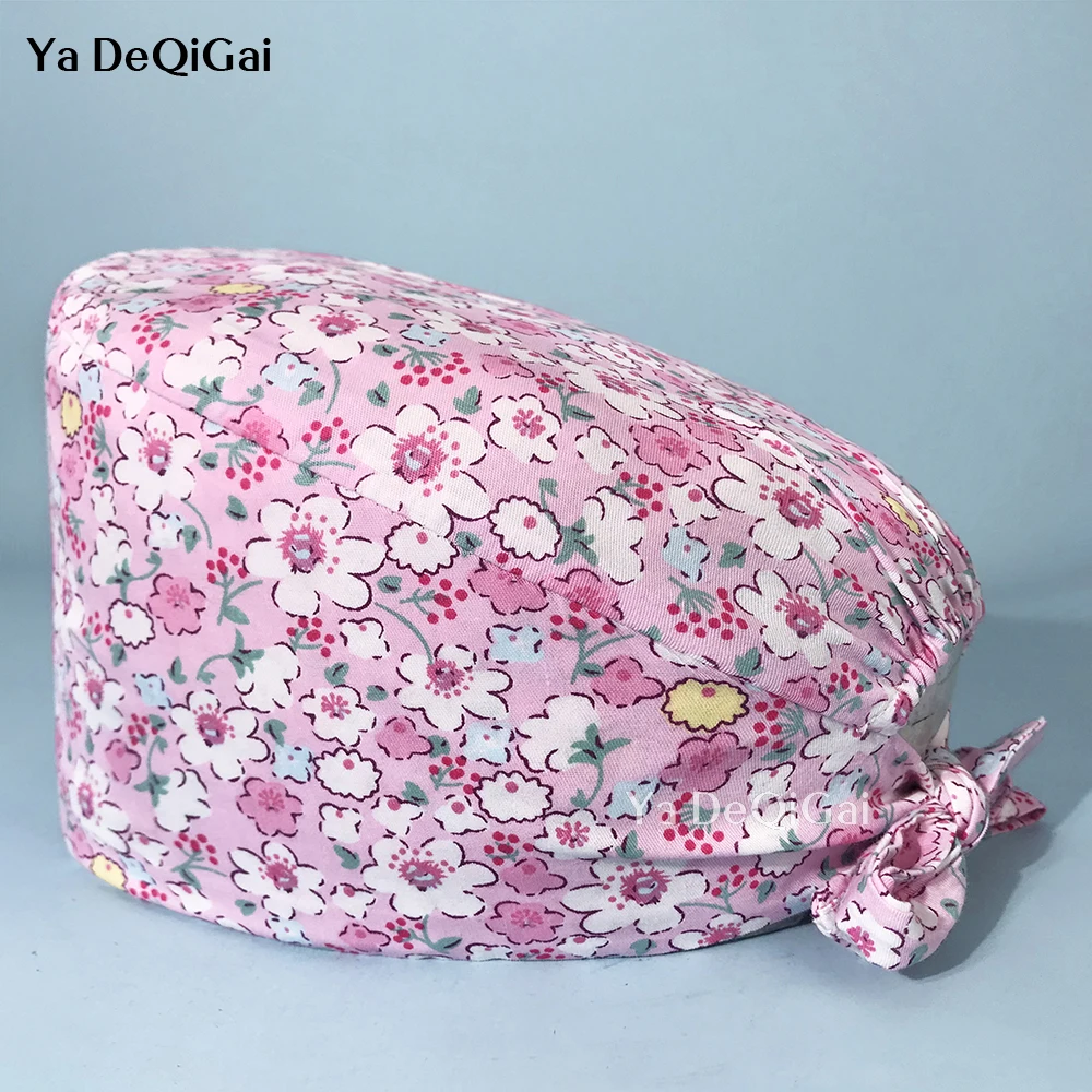 

Multicolor Breathable Men's and Women's Surgical hat Fashion Cartoon Printing Beauty Salon Nursing Cap Pure Cotton nurse cap