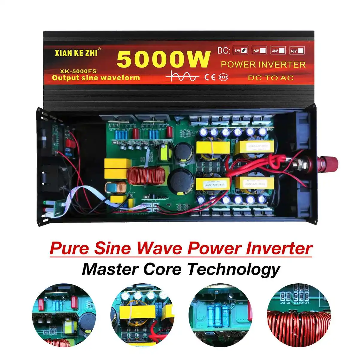 $71.10 Pure Sine Wave Inverter DC 12V 220V AC 24V to 110V Power 2000W 3000W 4000W 5000W Car Inverter Voltage Converter With LED Display