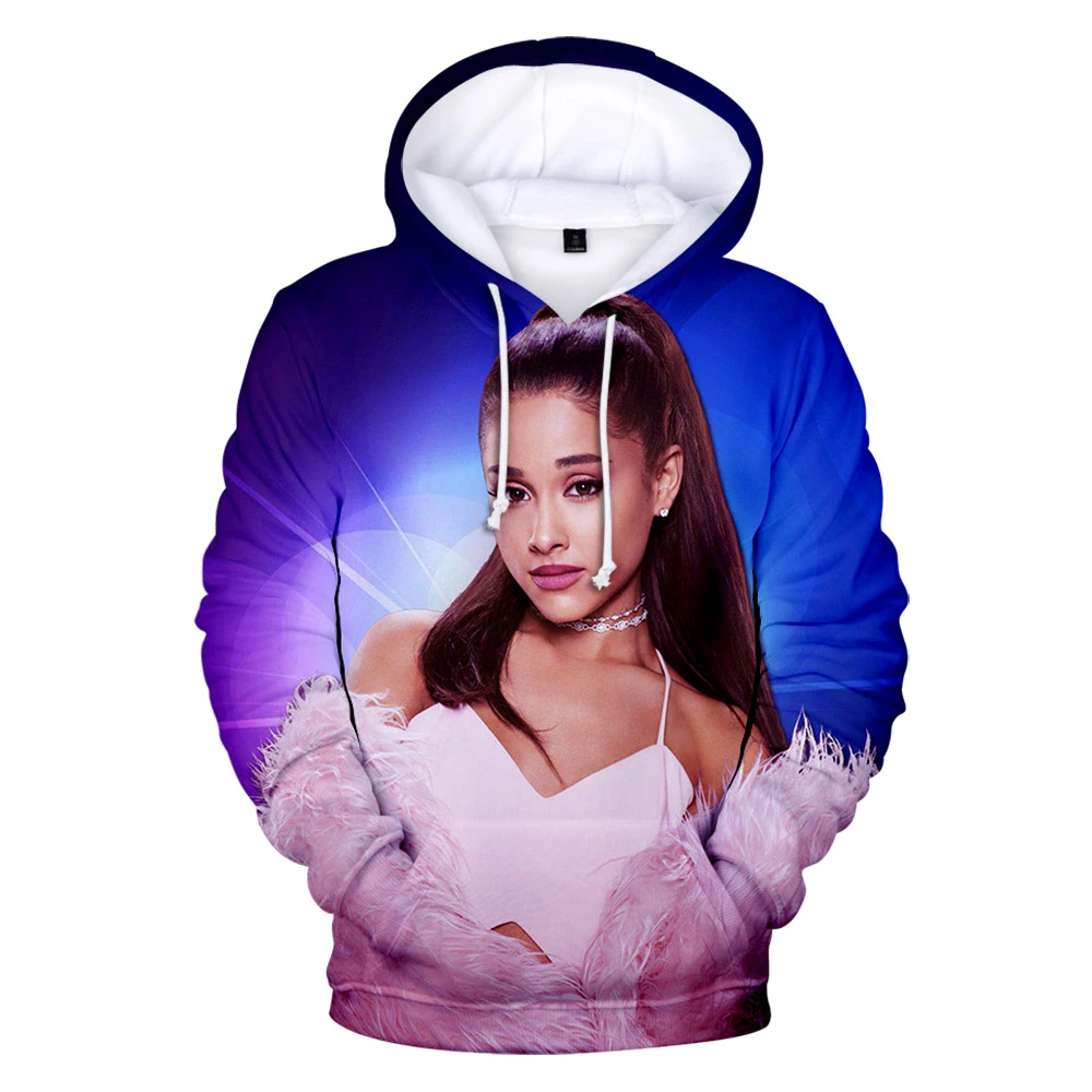 

Толстовки Ariana Grande с 3D принтом, свитшоты для женщин и мужчин, с длинным рукавом, с капюшоном в стиле K-POP, Женская толстовка, повседневная детск...