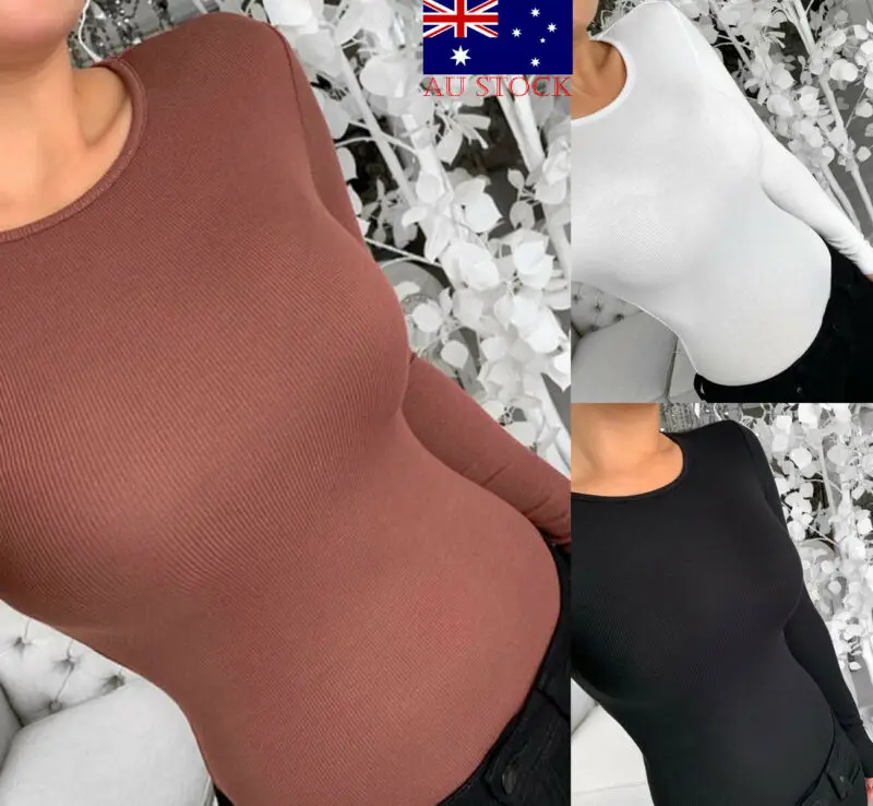 Осенняя модная женская блузка сексуальный Облегающий комбинезон Топы боди