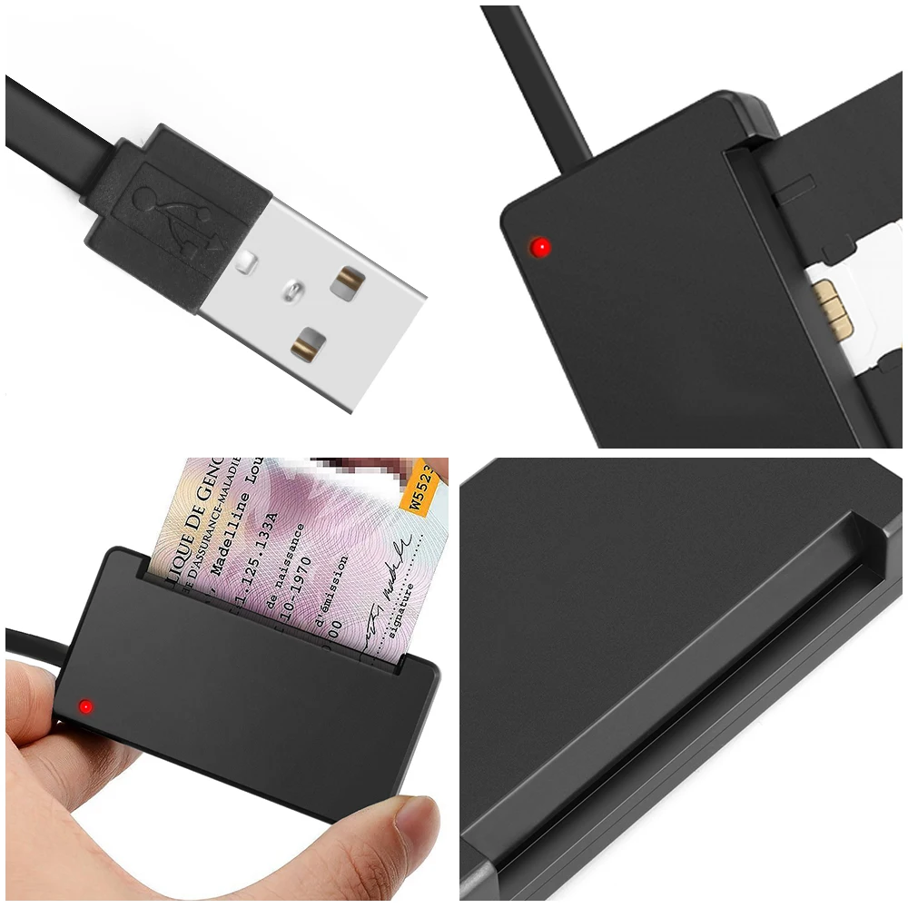 Rocketek USB 2 0 считыватель смарт карт памяти для ID Bank EMV электронный DNIE dni citizen sim cloner