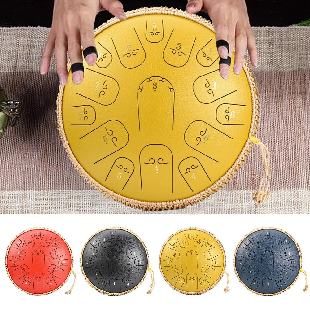 

14 Inch 15 Notes Steel Tongue Drum Kit Tune C Empty Spirit Drum Percussion Hand Pan Drum Musical Instruments Dropshipping