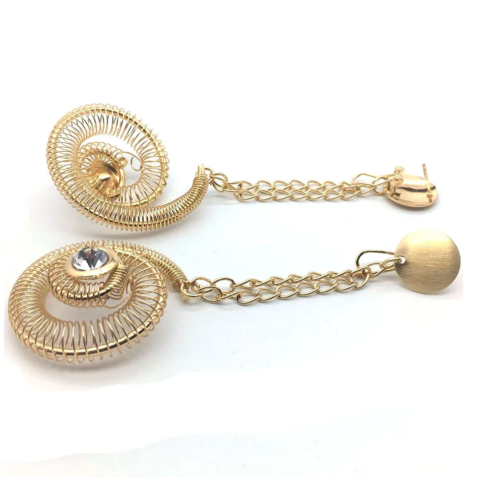 Комплект ювелирных изделий из бисера золотистого цвета Дубая длинные серьги