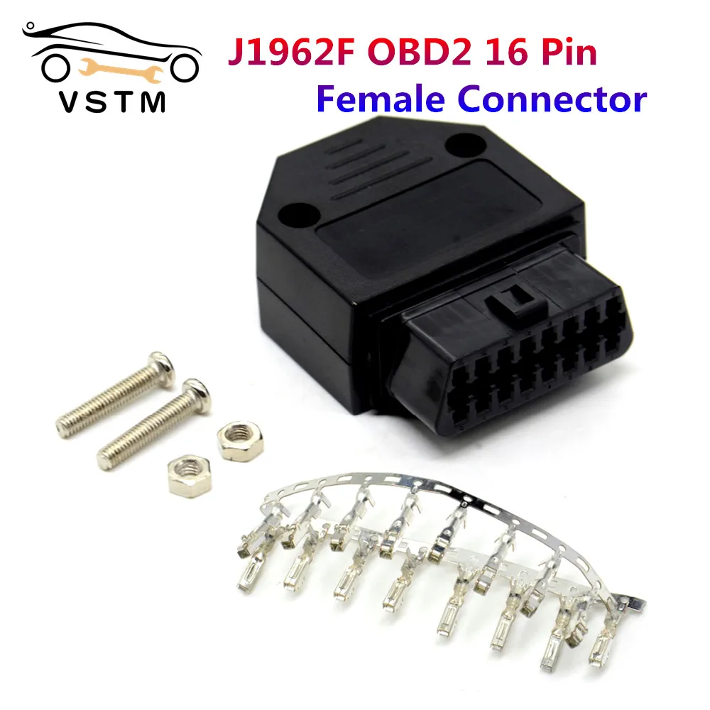 

2021 NEW J1962F OBD2 16 Pin Female Connector OBDII 16pin Connector Adaptor with Screws diagnostic-tool Car Diagnostic Tool