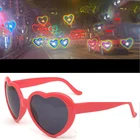 Солнцезащитные очки в форме сердца женские, оправа из поликарбоната, с цветными линзами с изменением света в форме сердца, красные розовые, волшебные