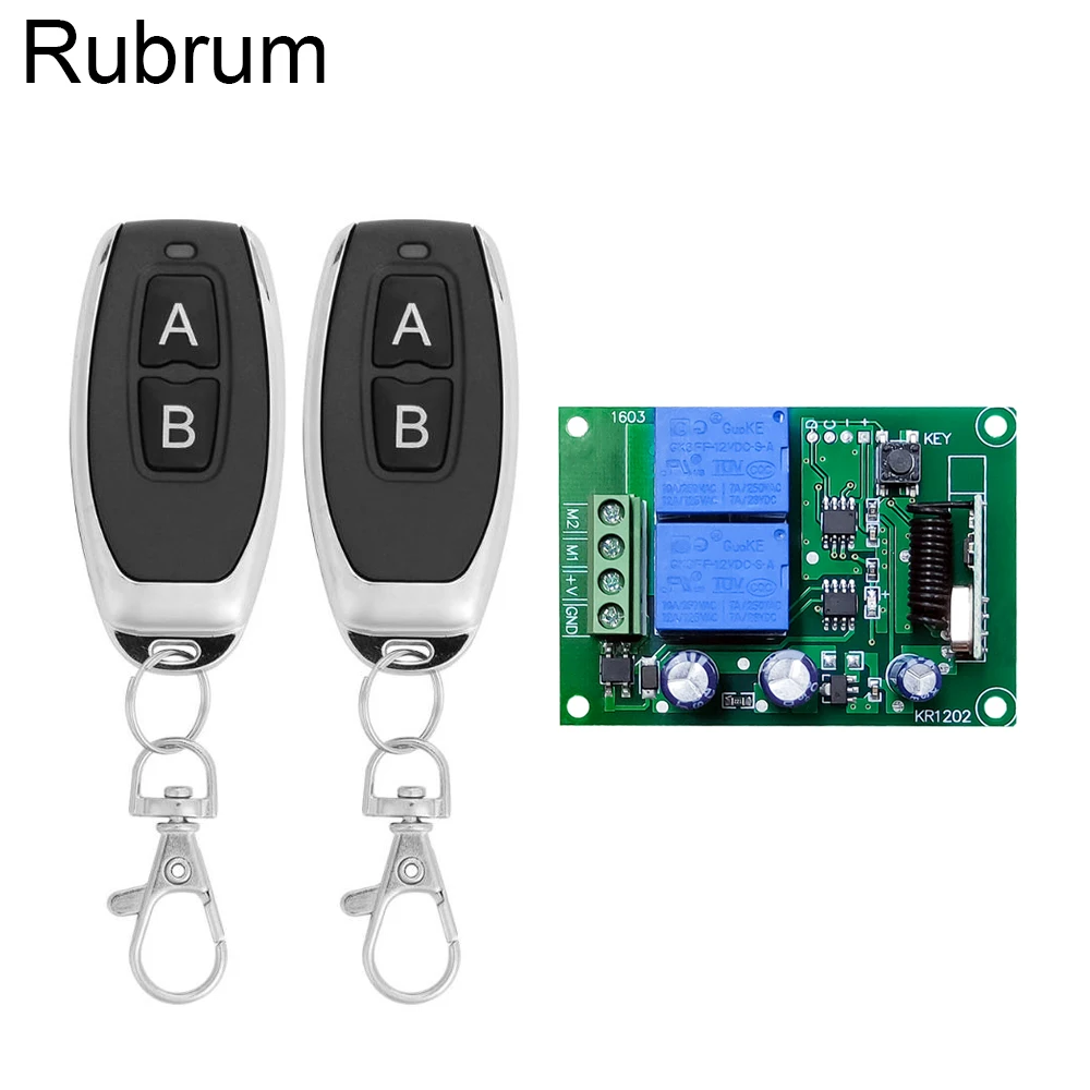 Rubrum 433 МГц пульт дистанционного управления DC 12 В 2CH релейный модуль приемника