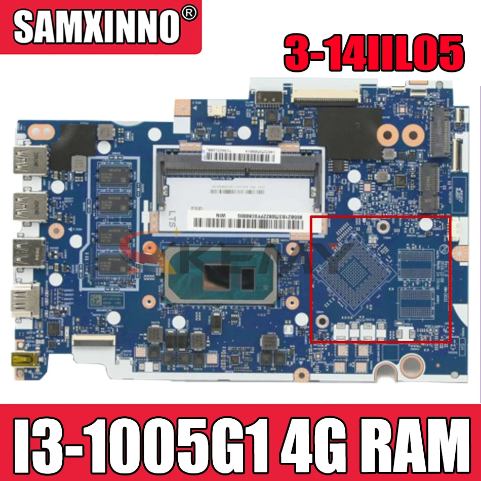 

Mainboard For Lenovo ideapad 3-14IIL05 Laptop motherboard GS454/GS554/GV450/GV550/ NM-D031 w/ CPU I3 1005G1 RAM 4G 100% test OK