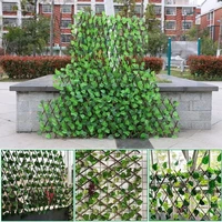 retractable artificial garden fence expandable faux ivy privacy fence wood vines climbing frame gardening plant home decorations
