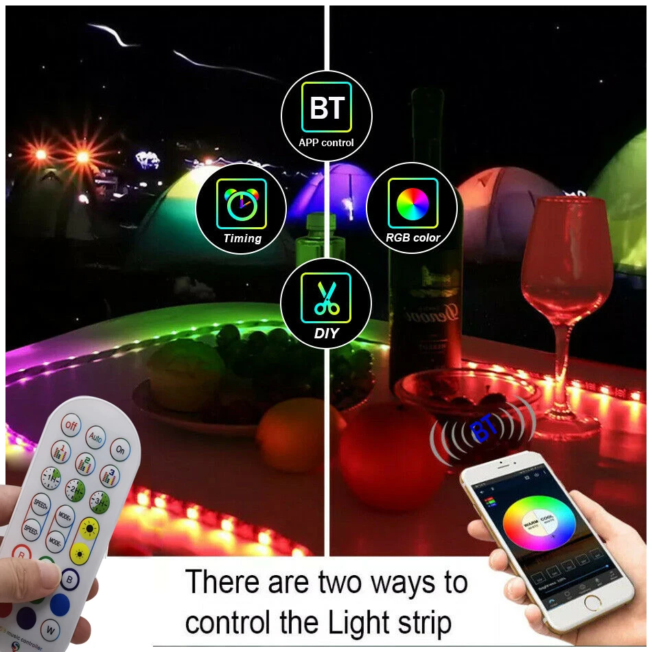 Светодиодная лента 16 4 футов 32 8 5 м 10 5050 30 светодисветодиодный s/m RGB с 24-кнопочным ИК