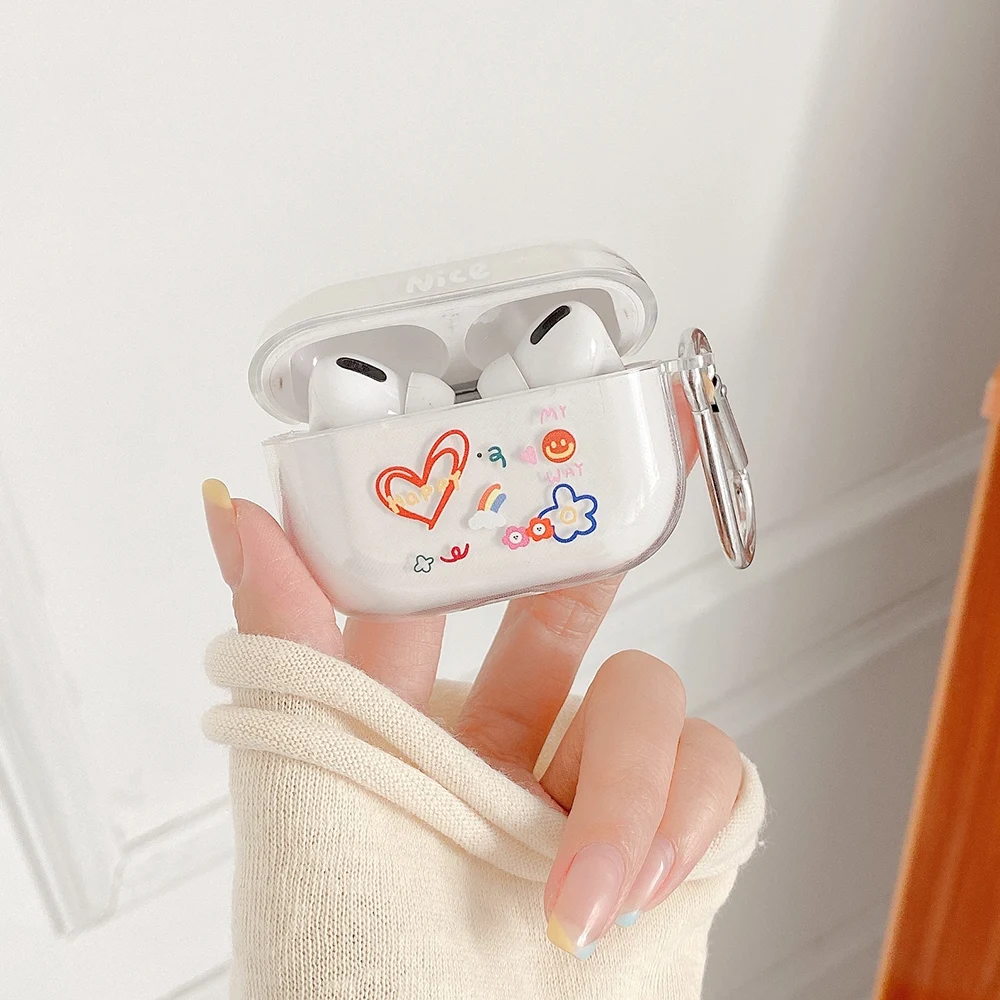 

Чехол для Airpods Pro, мягкий прозрачный чехол для наушников из ТПУ с изображением цветов для Apple Airpods pro, чехол для наушников Airpods 2, 1, с изображение...
