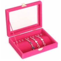 new l20w15h4 8cm various color options necklace velvet jewelry box rings earrings pendants bracelets holder makeup organizer