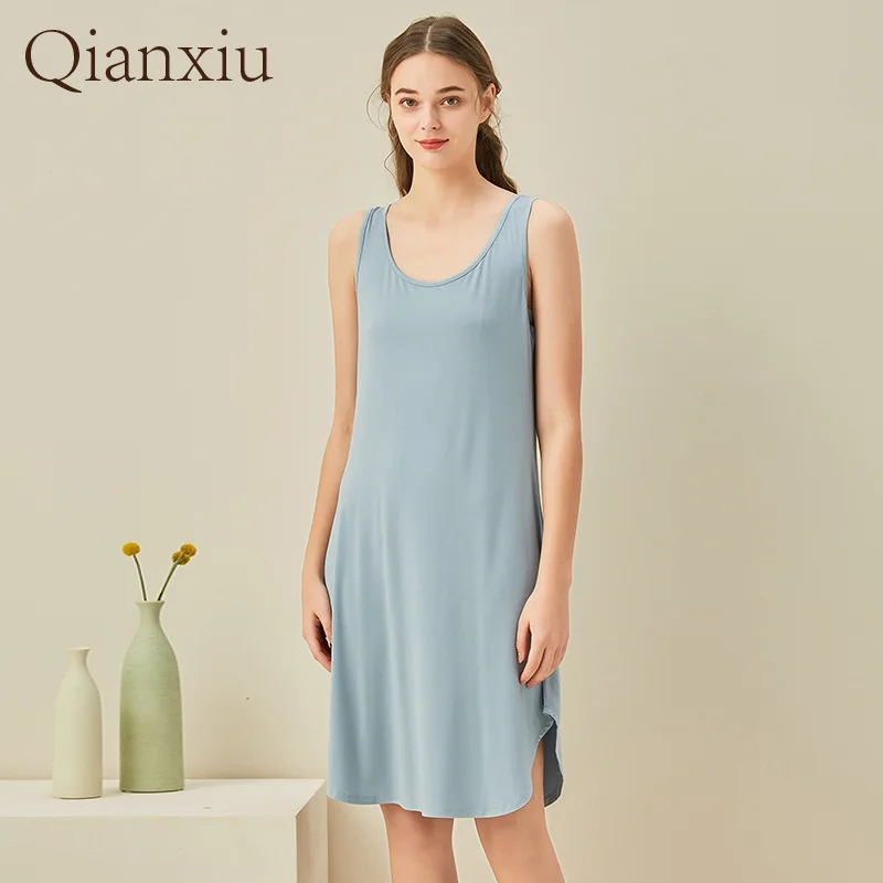

Summer loose middress breathable home Modal nightdress straddle vest nightdress