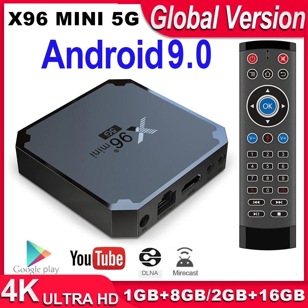 Новинка X96 mini 5G Amlogic S905W4 1 ГБ 8 2 Гб ОЗУ 16 ПЗУ Android 9.0 ТВ приставка Четырехъядерный 4K
