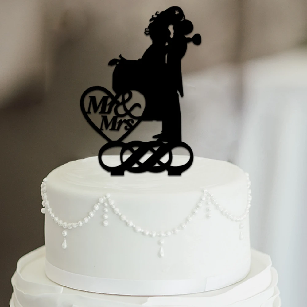 

Изготовленный На Заказ Топпер для свадебного торта Love Heart Mr & Mrs, украшение для торта на годовщину, Свадебный декор для торта жениха и невесты,...