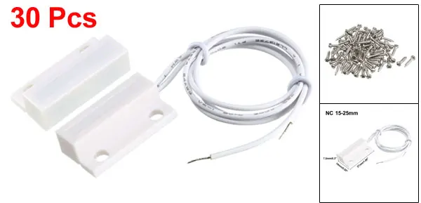 NC 30pcs Uxcell 1-30 шт. MC-38 поверхностного монтажа проводной NC без дверная сигнализация Магнитный тростниковый переключатель - Цвет: NC 30pcs