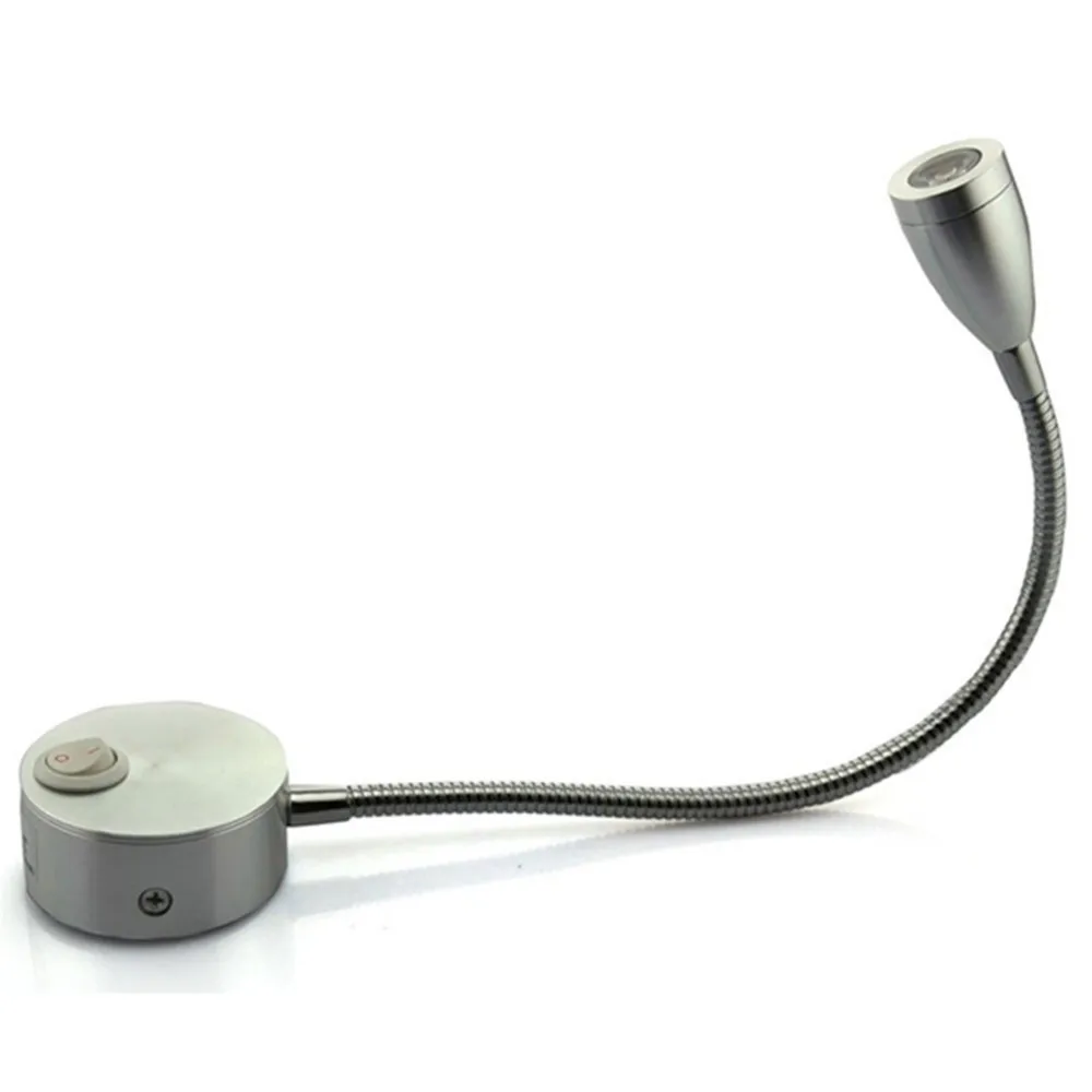 

AC 85-265V 3W 360-degree Flexible Arm LED Wall Light LED Reading Light Bedside Lamp with Switch (White)