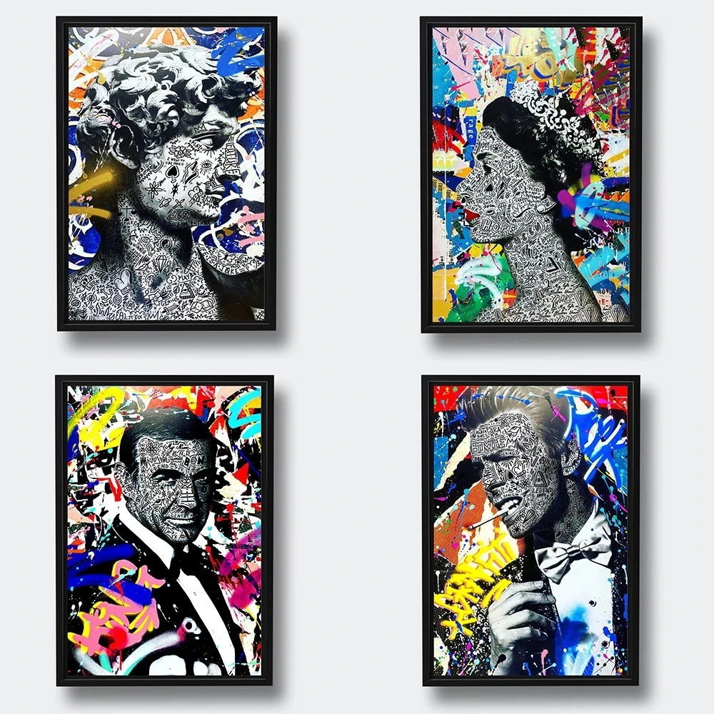 

Modern Graffiti Sculpture Portrait Pop Art Poster Canvas Painting Print Abstract Street Wall Picture Living Room Home Decoration