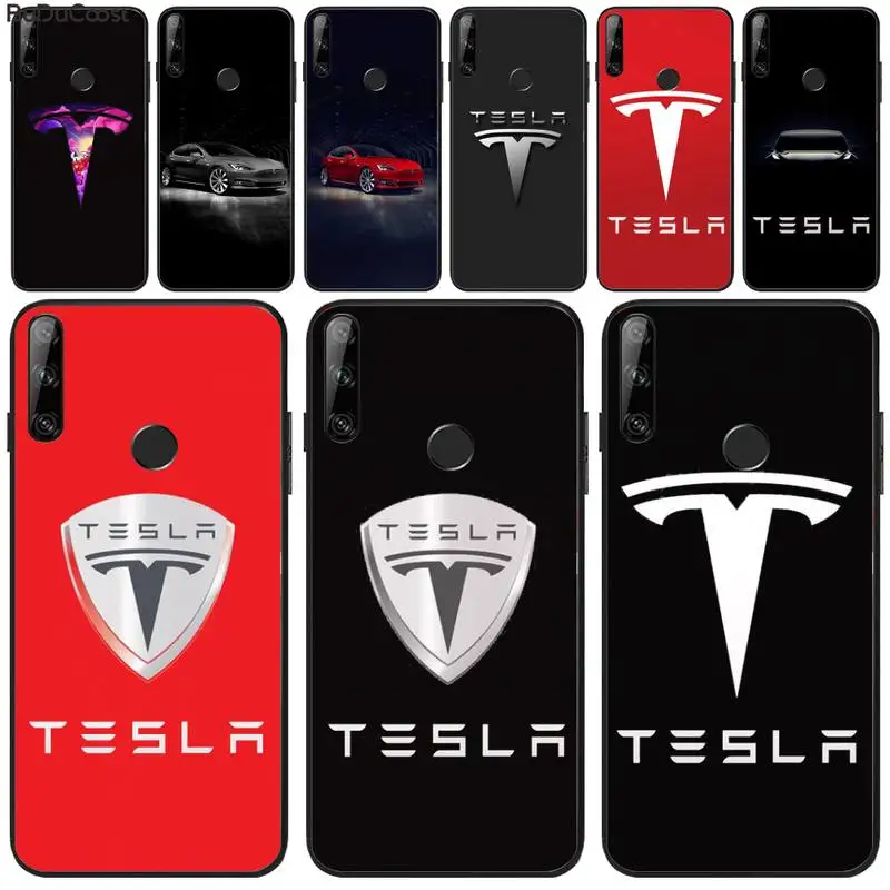 

Diseny New Super Electric Car Tesla Logo Phone Case For Huawei Y5 Y6 Y7 Y9 Prime Pro II 2019 2018 Honor 8 8X 9 lite View9