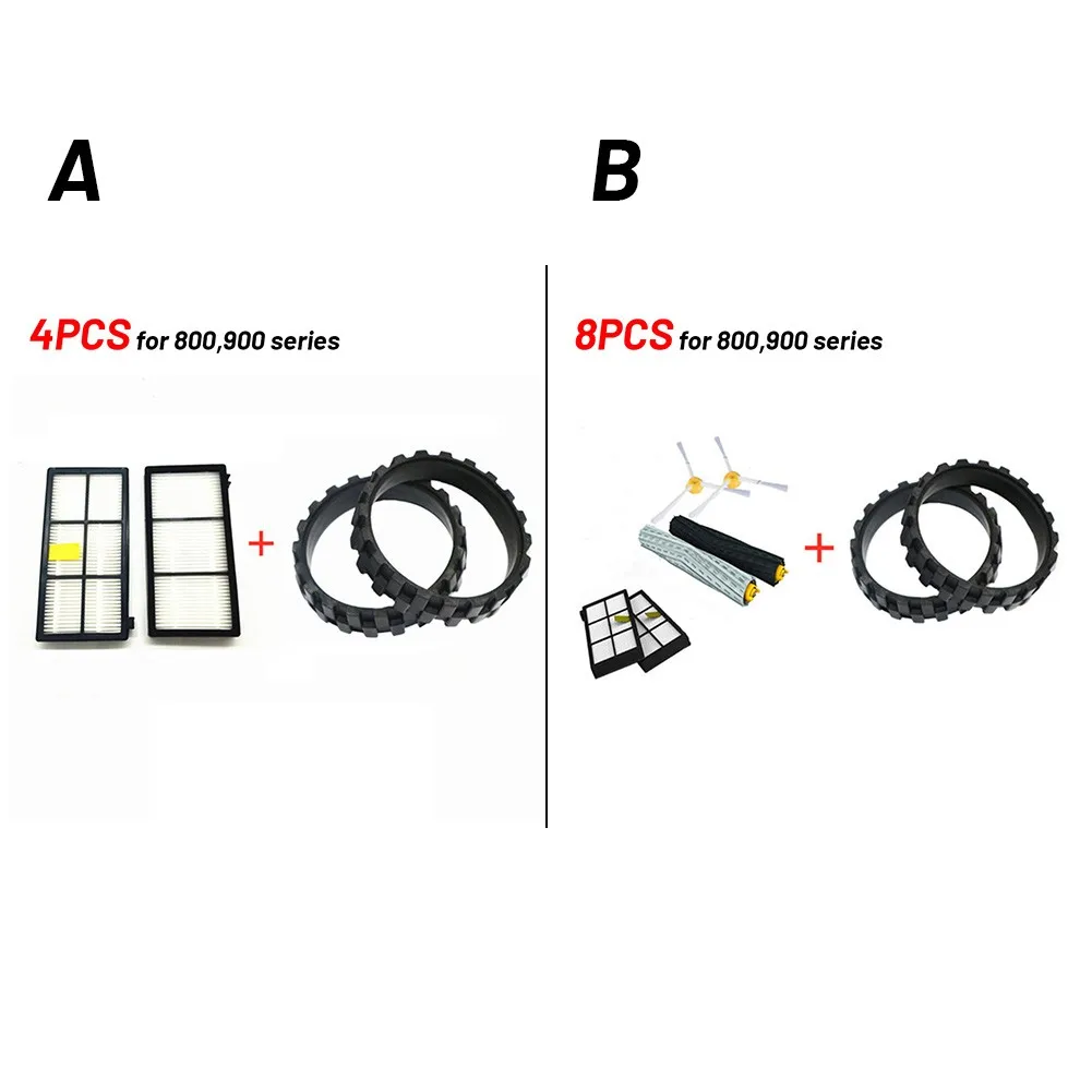 

Wheel Tire Cover Filter Roller Brush Kit For IRobot 800/900 Serie 50mm*45mm Non-slip And Extend Tire Life