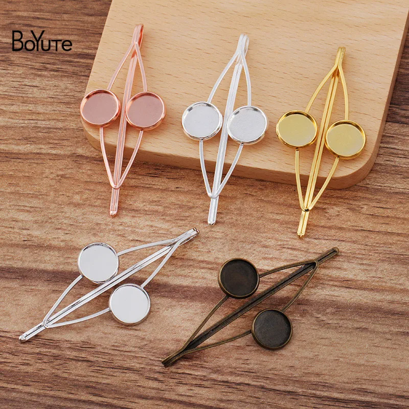 

BoYuTe (20 Pieces/Lot) Korean Style Hairpin Welding 12MM Blank Tray Base Factory Direct Sale Diy Hair Accessories Materials