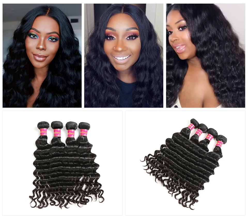 Али искусственные волосы Queen Hair 4 шт. Бразильский Натуральный волнистый волос Плетение Пучки Волос Натуральный Черный цветные волосы Реми пряди человеческих волос для Инструменты для завивки волос