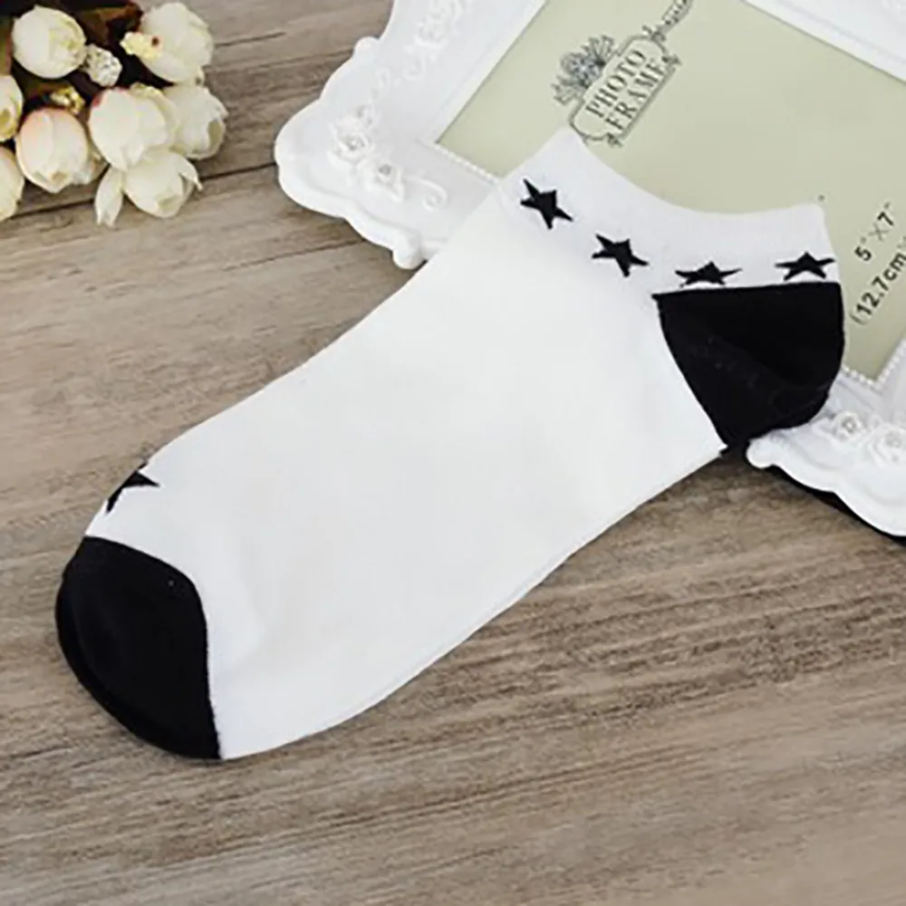 

5Pairs Women And Men Comfortable Stripe Cotton Sock Slippers Short Ankle Socks