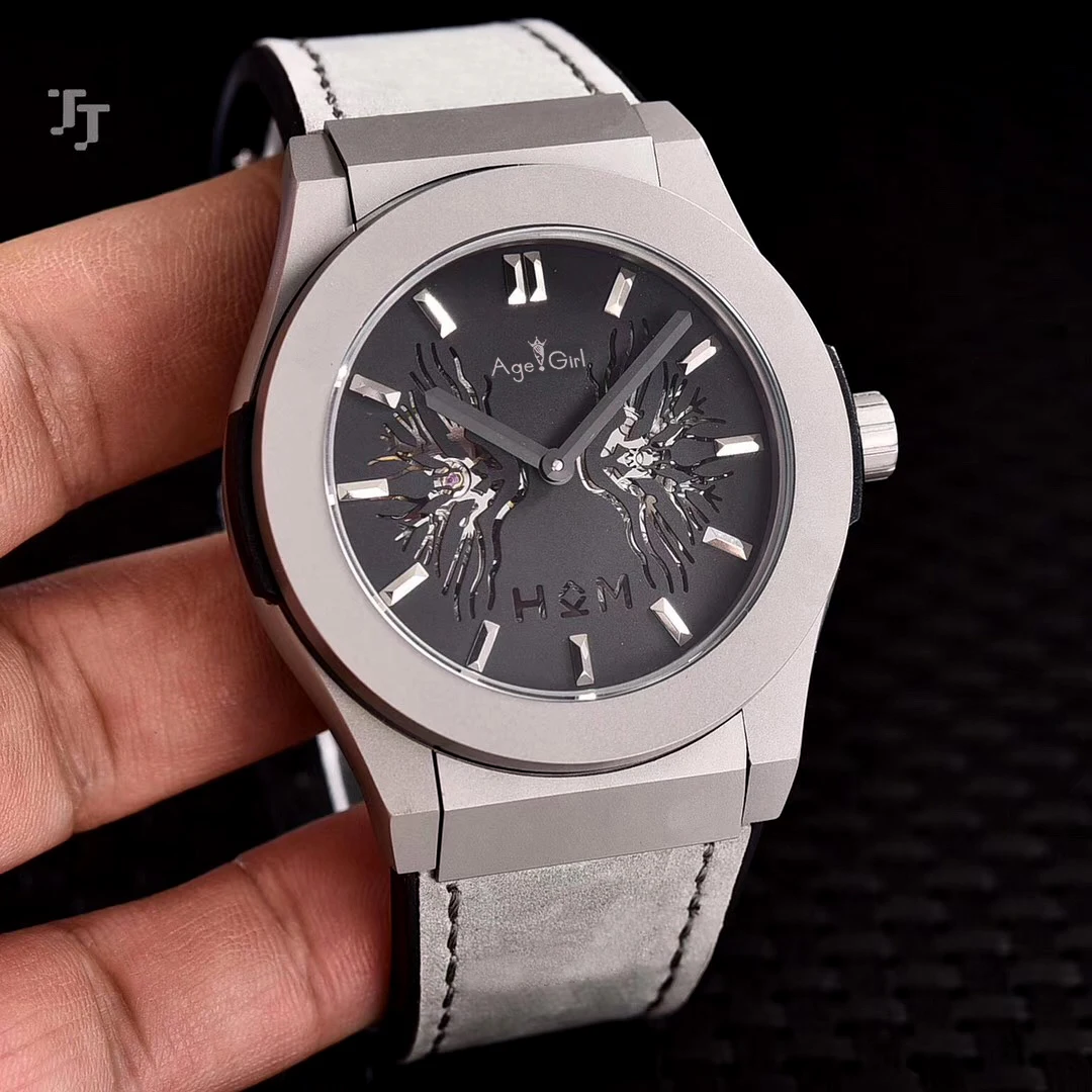 

Luxury Brand New Men Rose Gold Silver Black Blue Titanium Automatic Mechanical Sapphire Tourbillion Watches Grey Brown Leather