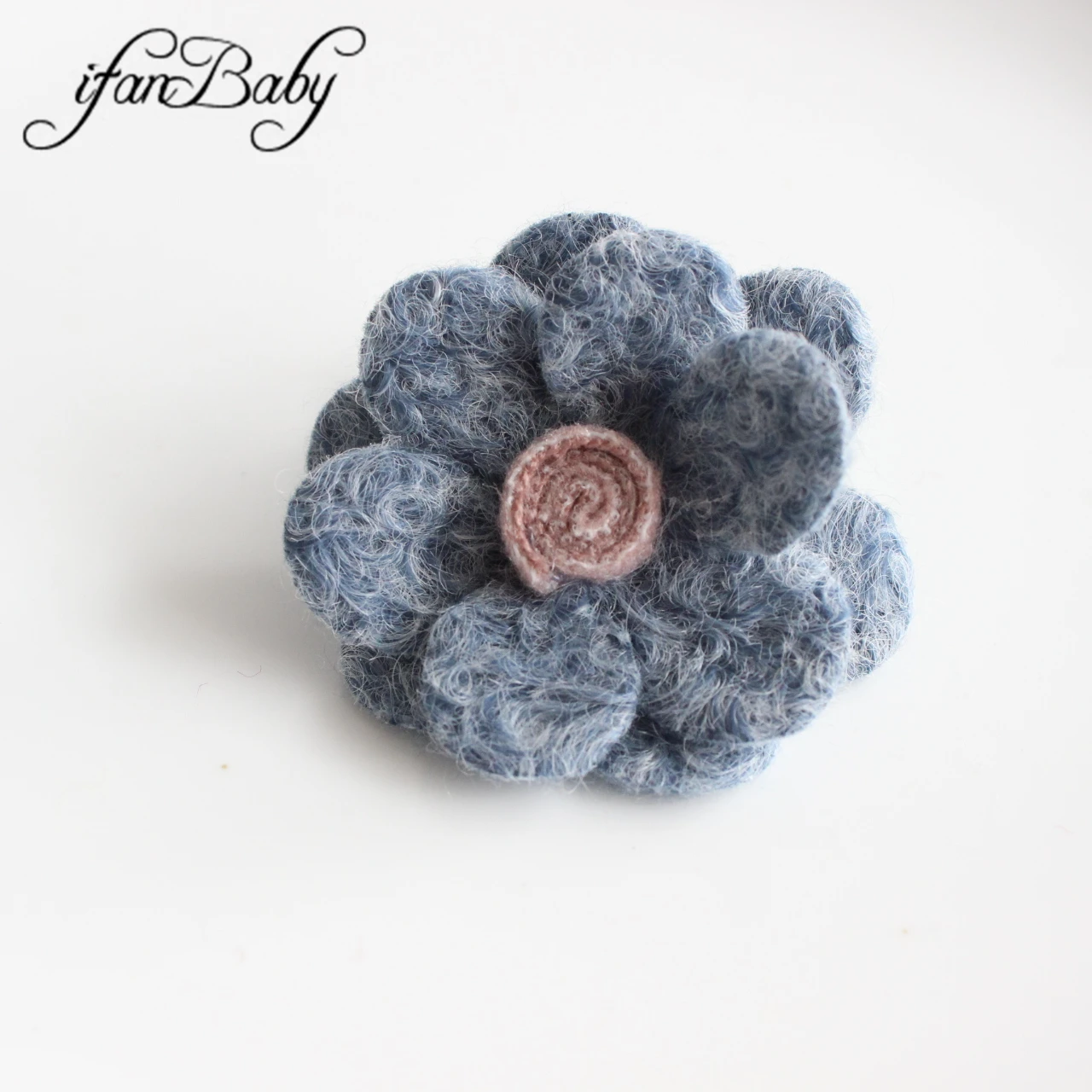 5 cm Filz-Wollblumen mit flacher Rückseite für Haarschmuck mit Lollipop in der Mitte – Detail 19