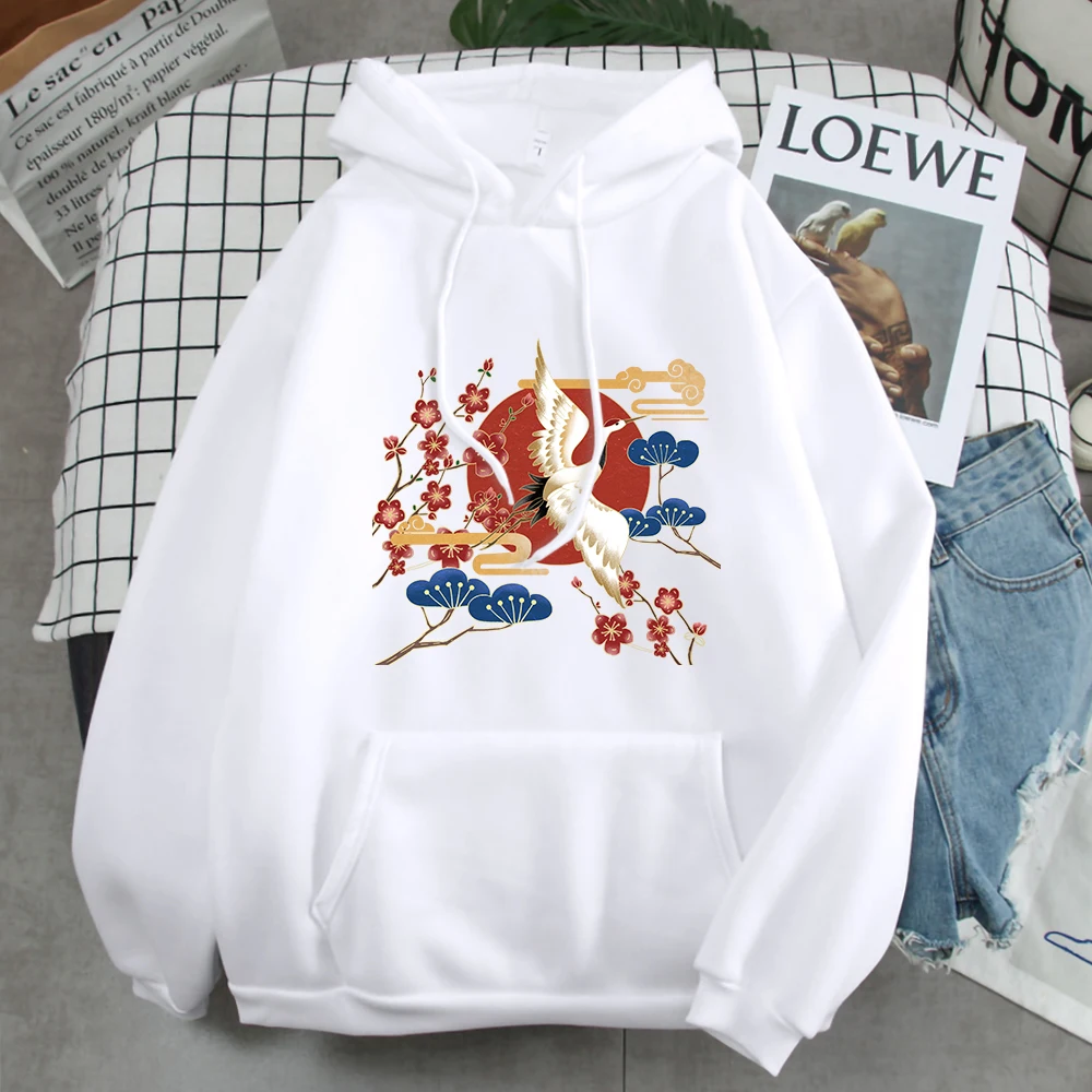 

Толстовка мужская в стиле Харадзюку, худи с японским принтом Журавля, свитшот с ярким дыханием в стиле панк, свободная толстовка