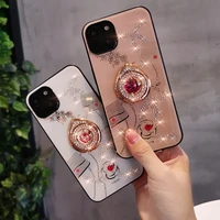 iphone13 creative rose shaped protective shell iphone13 pro max ring bracket suitable for 13 mini silicone anti drop shell