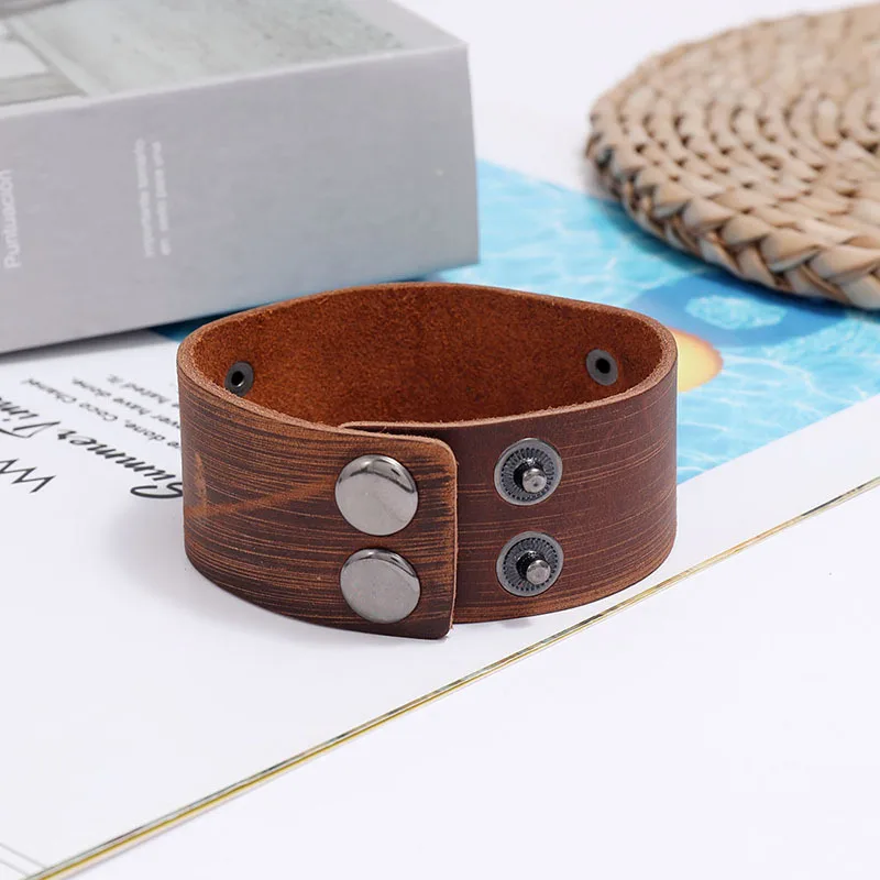 Простой Панк серии античные растения Цветок заклепки винтажный браслет