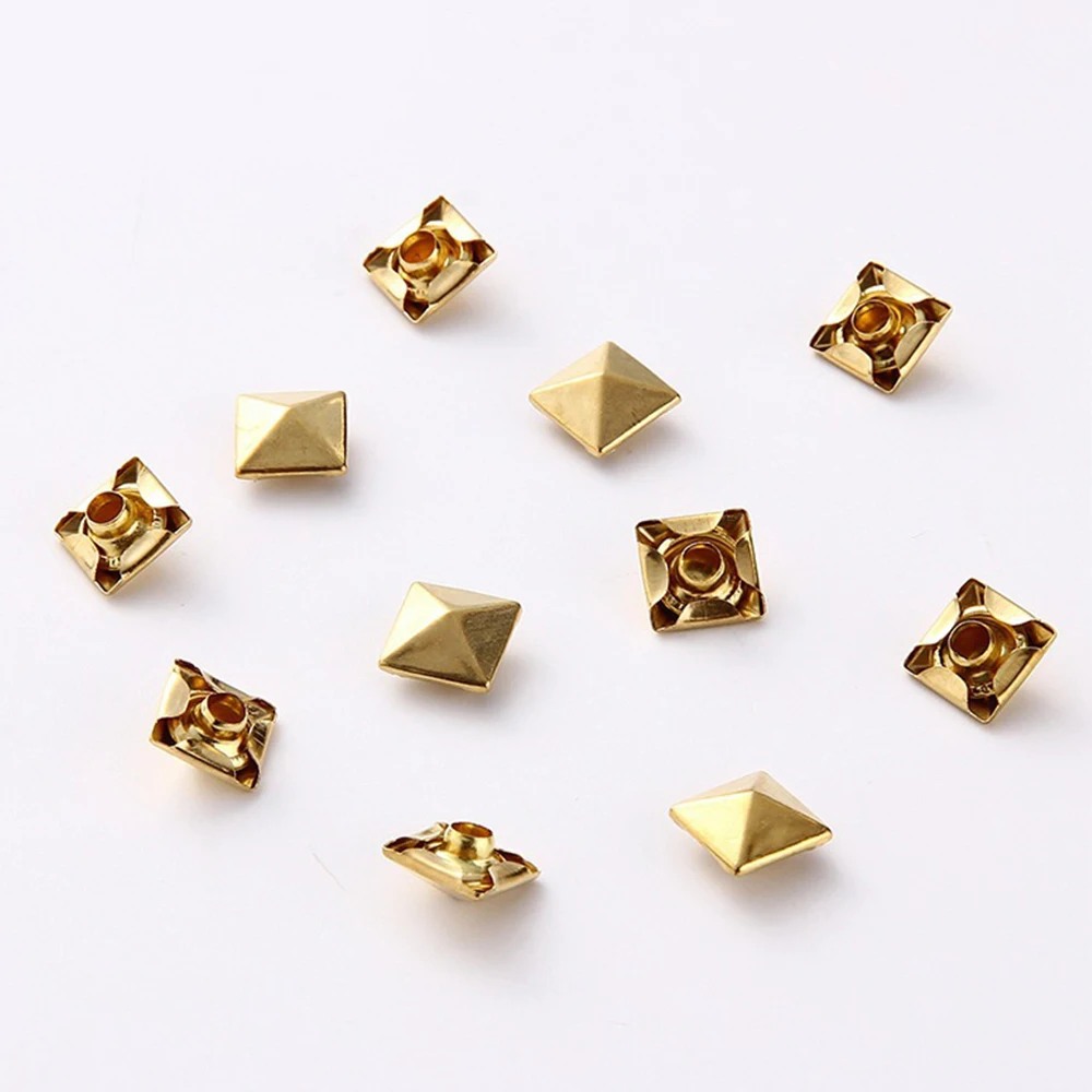 

500Pcs Rivets Square Metal Spike Studs Pyramid Rivets Leather Spikes On Clothes Shoes Bags Belt Dress Clothes Punk DIY Crafts