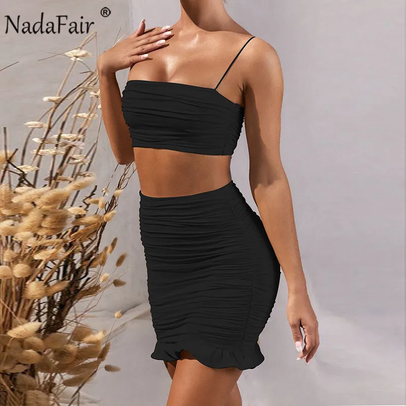 Женский комплект из двух предметов Nadafair белое короткое облегающее платье с