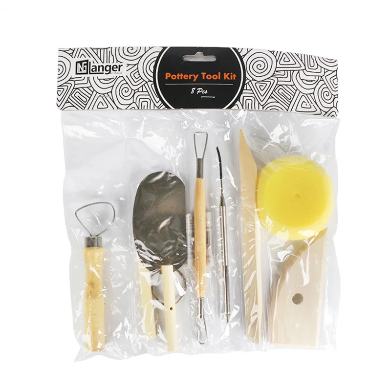 

8Pcs Set Molding Tools Handicrafts Pottery Tool Wood Knife Classic 8 Piece Set Clay Ceramics Practical