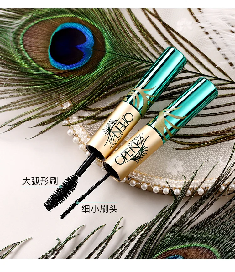 

Extremely fine peacock double mascara waterproof and non-blooming lengthened small thin head