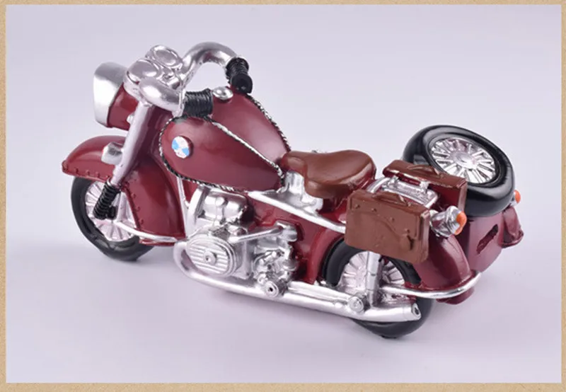 

[New] Vintage Sculpture Simulation motorcycle saving pot model Statue Art Carving Resin artware Figurine Home Decorations