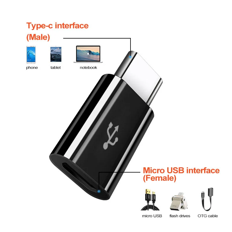 Переходник OTG с Type C на Micro USB для Samsung s8 Huawei P10 P9|Переходники и адаптеры| |